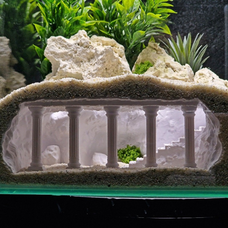 Aquarium Fish Games - Caverna per Acquario, Colonna Romana Artificiale,