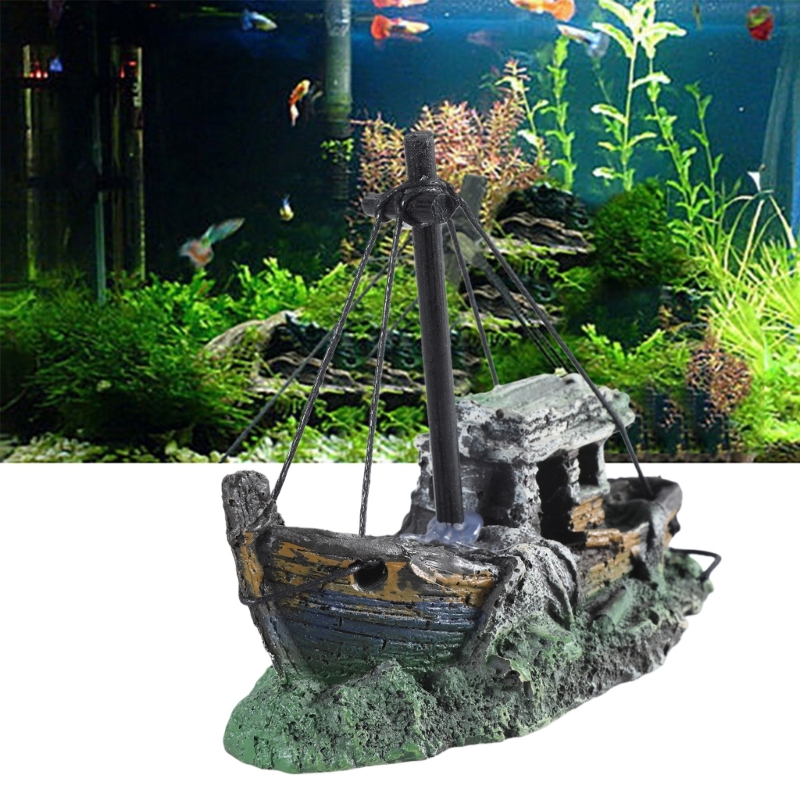 Acquario Nave affondata Decora - Aquarium Fish Hiding Places recensione e prezzo